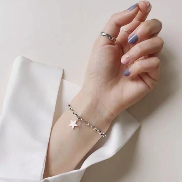 NEW 925 STERLING SILVER STAR PENDANT BRACELET, NICE BRACELET, CUTE BRACELET - Picture 7 of 9